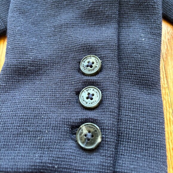 Tory Burch Lisanne Blue and Red Embroidered Blazer - Picture 9 of 12